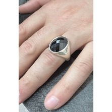 Agai Silver Sade Model Siyah Zirkon Taşlı 925 Ayar Gümüş Erkek Yüzük