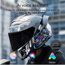 Crow'S Tech Intercom Kask Kulaklık Bluetooth 5.3 Motosiklet Kulaklık  Rgb Aydınlatmalı Su Geçirmez Intercom