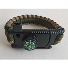 Paracord Survival Bileklik Bıçak Pusula Ateş Başlatıcı Magnezyum ve Ikaz Düdüğü