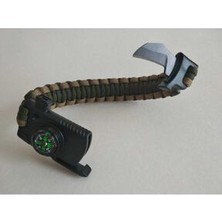 Paracord Survival Bileklik Bıçak Pusula Ateş Başlatıcı Magnezyum ve Ikaz Düdüğü