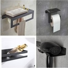 Kraker Banyo Düzenleyici Set Havluluk Tuvalet Kagıtlıgı Şampuanlık Saç Kurutma Makina Askısı