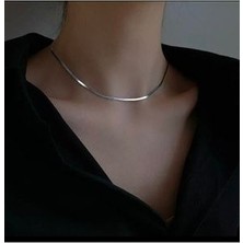 Lunays Paslanmaz Çelik Ezme Yılan Sırtı Kolye 3 ml 40+5 Sm