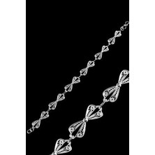 Agai Silver Fiyonk Kurdele Model Telkari El Işçiliği Gümüş Bileklik