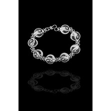 Agai Silver Ying Yang Denge Model Telkari El Işçiliği Gümüş Bileklik