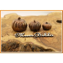 Mum Biblo Balkabağı Biblo Bakır Renk Üçlü Set