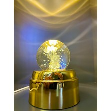 Doğan Hediyelik LED Işıklı 3 Boyutlu 360 Derece Sürekli Hareket Eden Kristal Cam Küre
