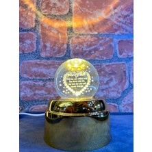 Doğan Hediyelik LED Işıklı 3 Boyutlu 360 Derece Sürekli Hareket Eden Kristal Cam Küre