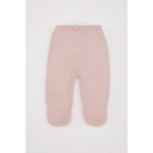 DeFacto Patikli Beli Lastikli Basic Düz Triko Pantolon Kız Bebek C9758A524WN