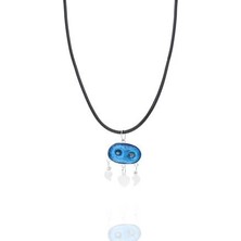 Agai Silver Süryani Nazar Boncuğu Deri Zincirli Gümüş Kolye