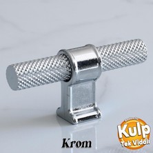 Badem10 Hisar Krom Metal Kulp Tek Vida Tırtık Desen Dolap Dolabı Kulpları Kulbuçekmece Mutfak Mobilya