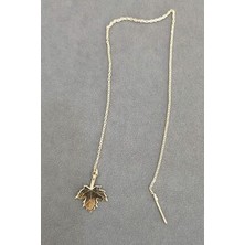 Agai Silver Çınar Yaprağı Model Sallantılı Gümüş Küpe