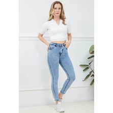 Go Veform Kadın Slim Fit Kot Pantolon Mavi ZN5111