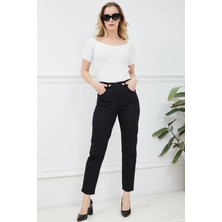 Go Veform Kadın Boyfriend Kot Pantolon Siyah ZN5050