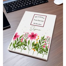 Bk Gift Kişiye Özel Çiçek Tasarımlı Sert Kapaklı Tarihli Organizer