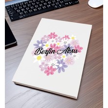 Bk Gift Kişiye Özel Çiçek Tasarımlı Sert Kapaklı Tarihli Organizer
