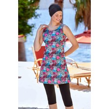 Remsa Sıfır Kol Taytlı Yarı Kapalı Mayo Jane 9310 Siyah