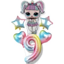 Parti Avm Lisanslı Unicorn Lol Bebek Balon Gökkuşağı Rakam Balon Seti Lol Surprise Renkli Rakam Balon
