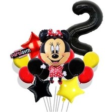 Parti Avm Siyah Rakam Balonlu Mini Fare Balon Set Minnie Mouse Balon Set