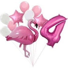 Parti Avm Flamingo Balon Fuşya Rakam Balon Pembe Beyaz Balon Buketi