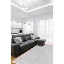 Kilimista Riva-1702a-Gri Yumuşak Dokulu Pamuk Polyester Leke Tutmayan Modern Halı Kilim