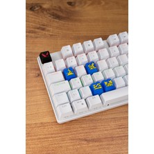 Makerpax Valorant Neon Keycaps, Q-E-X-C Mekanik Klavye Tuşu