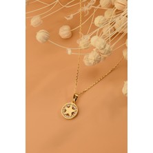 ÇGK KUYUMCULUK  Taşlı Yıldız Altın Kolye  CGKKLY113