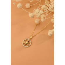 ÇGK KUYUMCULUK  Taşlı Pusula  Altın Kolye  CGKKLY114