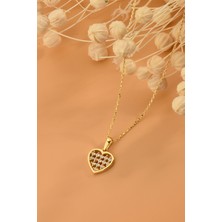 ÇGK KUYUMCULUK Taşlı Kalp Altın Kolye  CGKKLY115