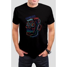 Gamers Baskılı Siyah Tişört C860