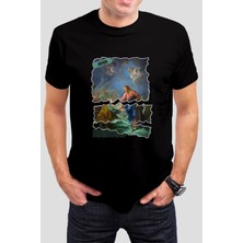 Jesus Sanat Baskılı Siyah Tişört C879