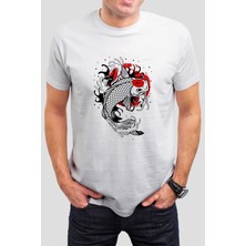 Balık Baskılı Beyaz Tişört C922