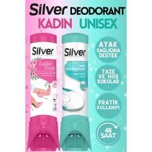 Silver 2'li Kadın ve Unisex Ayakkabı Deodorantı Koku Giderici Önleyici 100 ml Ladies&unisex Fresh Çekecek Hediyeli