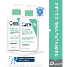 CeraVe Köpüren Temizleyici Seramid Içerikli Normal & Yağlı Ciltler Yüz Vücut 236 ml X2 Adet