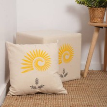 Adore Mobilya Grey Kırlent-Gri/Sarı Baskılı 45x45x10 Cm