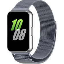 Dexmon Galaxy Fit 3 Uyumlu Paslanmaz Mıknatıslı Metal Hasır Terleme Yaptırmaz Flexible Lüx Kordon Kayış