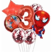 Disney Örümcek Adam Balon Seti Rakam Balon Pullu Şeffaf Balon Spiderman Balon