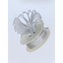 öztürk Simli Şifon Kurdele (Kurdale) 2.5cm x 20METRE. Renk:silver.