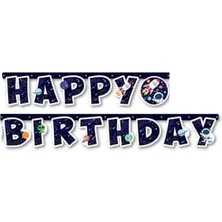 Chuva Banner Happy Bırthday Kozmik Galaksi