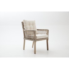 Divona Home Polo Modern Rattan Bahçe Balkon Oturma Grubu (3+1+1+S)