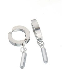 İdol Avm Sallanan Silindir Sıkıştırmalı Erkek Küpe Çelik Takı P24 T5