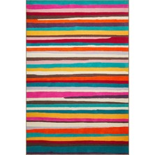 Rugs Modern Çok Renkli Düz Kalın Çizgili Renkli Desenli Dekoratif Halı Mıravıp8164
