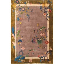 Rugs Modern Kahverengi Sarmaşık Çiçekli Modern Desenli Dokuma Taban Ve Dekoratif Yıkanabilir Halı Mıravıp8571
