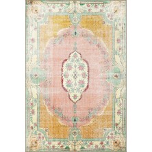 Rugs Modern Çok Renkli Geleneksel Motif Çiçek Desenli Vintage Dekoratif Halı 3347