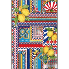 Rugs Modern Limon Desenli Karışık Renkli Çiçekli Floral Geometrik Modern Dekoratif Halı Mıravıp222
