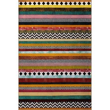 Rugs Modern Çok Renkli Şerit Çizgi Kesitli Karma Şekil Desenli Modern Dekoratif Halı 2075