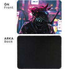 İlyuka 40X30CM Gaming Oyuncu Mousepad Kaymaz Kauçuk Taban Dikişli Kenar Cyberpunk Samurai MP054030