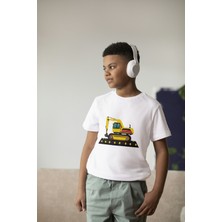 Bubuga Erkek Çocuk %100 Pamuk Premium Iş Makinesi Baskılı Kısa Kol T-Shirt