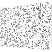 İlyuka 40X30CM Gaming Oyuncu Mousepad Kaymaz Kauçuk Taban Dikişli Kenar White Topography Map MP074030