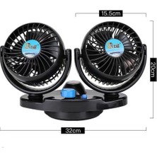 Techmaster Araç Araba Otomobil 2 Li Vantilatör Fan Pervane Soğutucu 12V X816