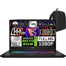 Msı Katana 17 Intel Core I7 13620H 96GB 4tb SSD RTX4070(105W) 8gb Freedos 17.3" Fhd 144Hz Taşınabilir Bilgisayar B13VFK1030XTRWF16 + Zetta Çanta